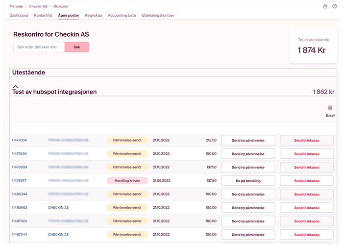 Med Checkin er det lett å følge opp på åpne poster