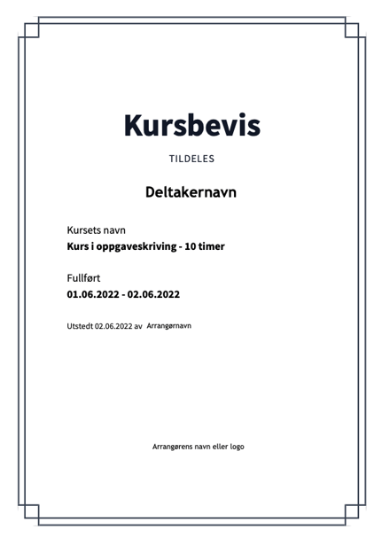 kursbevis
