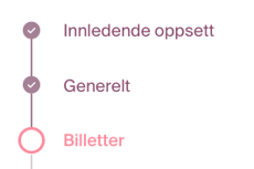 billetter oppsett meny