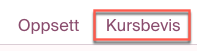 Fanen hvor du kan se og endre ditt kursbevis, finner du i menyen ved siden av Oppsett