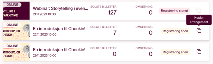 Til høyre ligger kopieringsfunksjonen