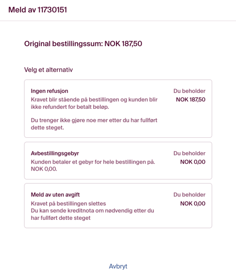 Du har flere alternativer når du melder av deltakerne