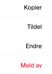 Meld av knappen finne du i menyen Handling