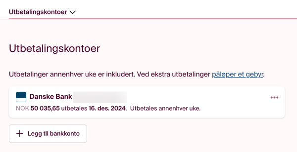 utbetalingskontoer