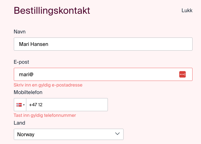 Med bruk av inline validation kan du få en økning i suksessrate på 22%