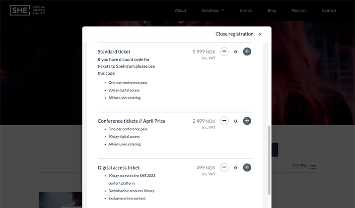 Offer your attendees different types of tickets that match your price strategy