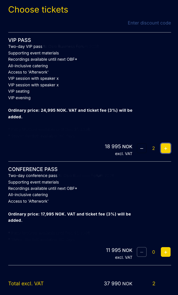 Whitelabel event registration form