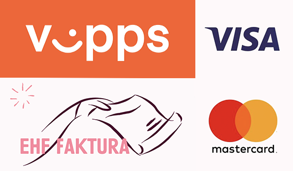 Payment methods like mobile payment aps, VISA, MasterCard, and invoices