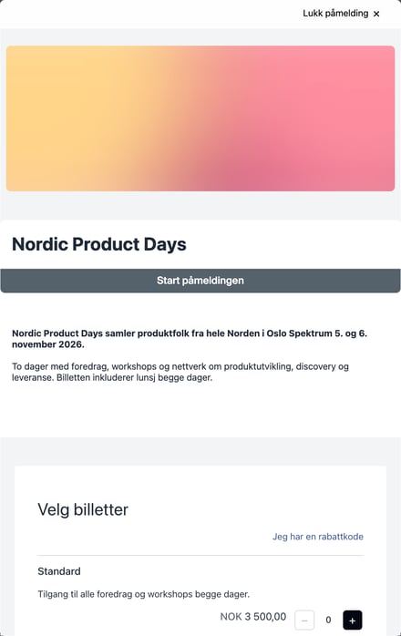 påmeldingsskjema