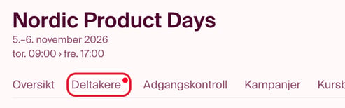 Rød prikk på fanen Deltakere