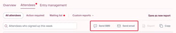 You can use SMS or Email to communicate with your participants