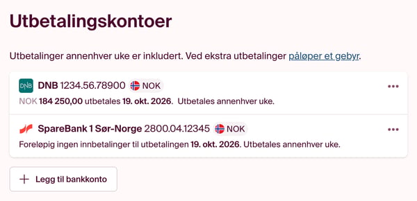 utbetalingskontoer