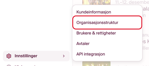 organisasjonsstruktur meny