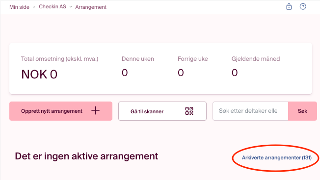 arkiverte arrangementer