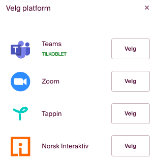 Ulike leverandører vi tilbyr