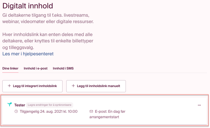 Innholdslinken finner du under digitalt innhold