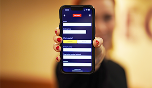 påmeldingsskjema på en mobil