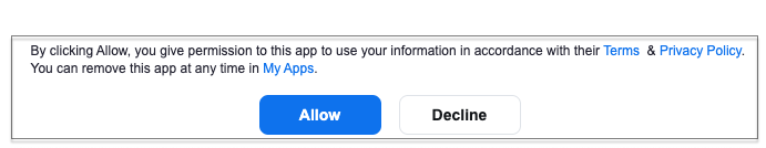 Click allow to give permission