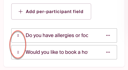 You can move additional field to change their order