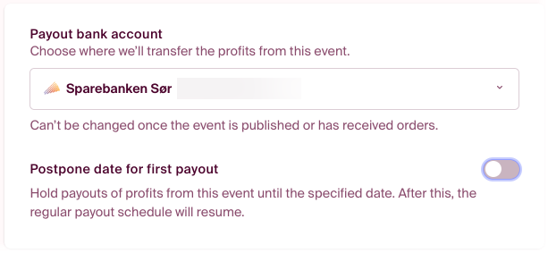 Here you can choose which account you want to receive your payout