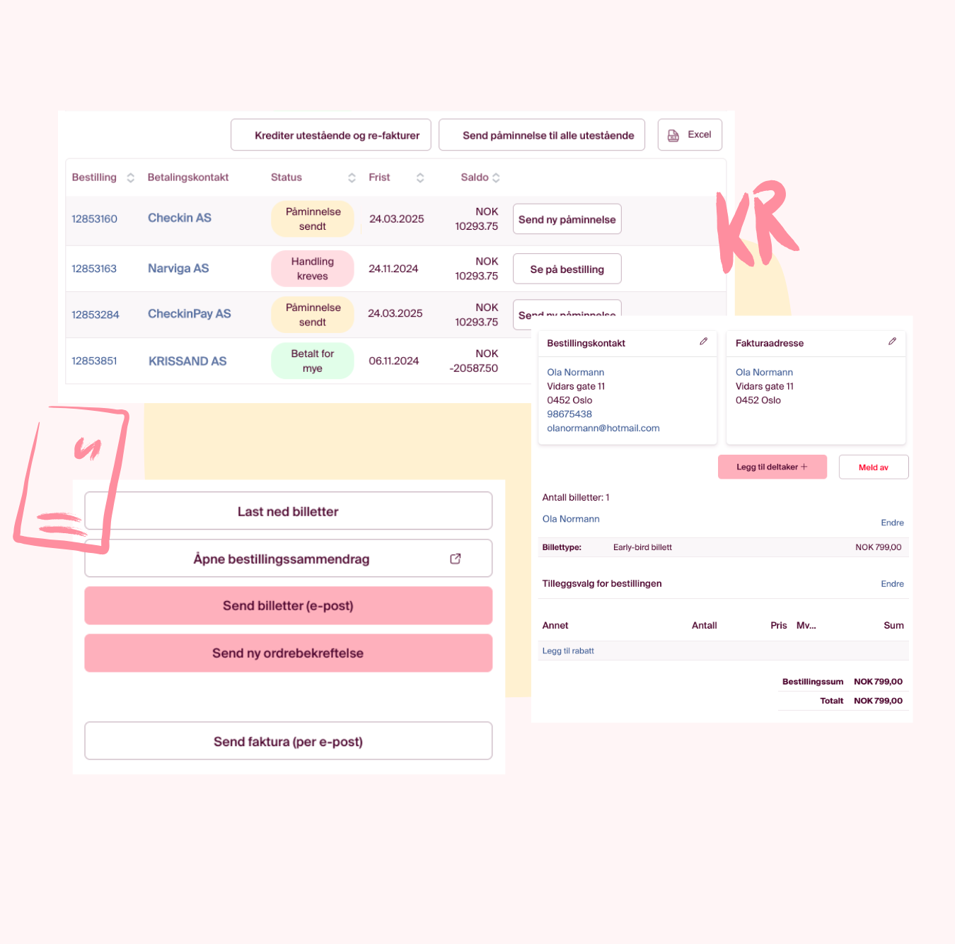 Administrer alle ordrer og tilbagebetalinger nemt med Checkin