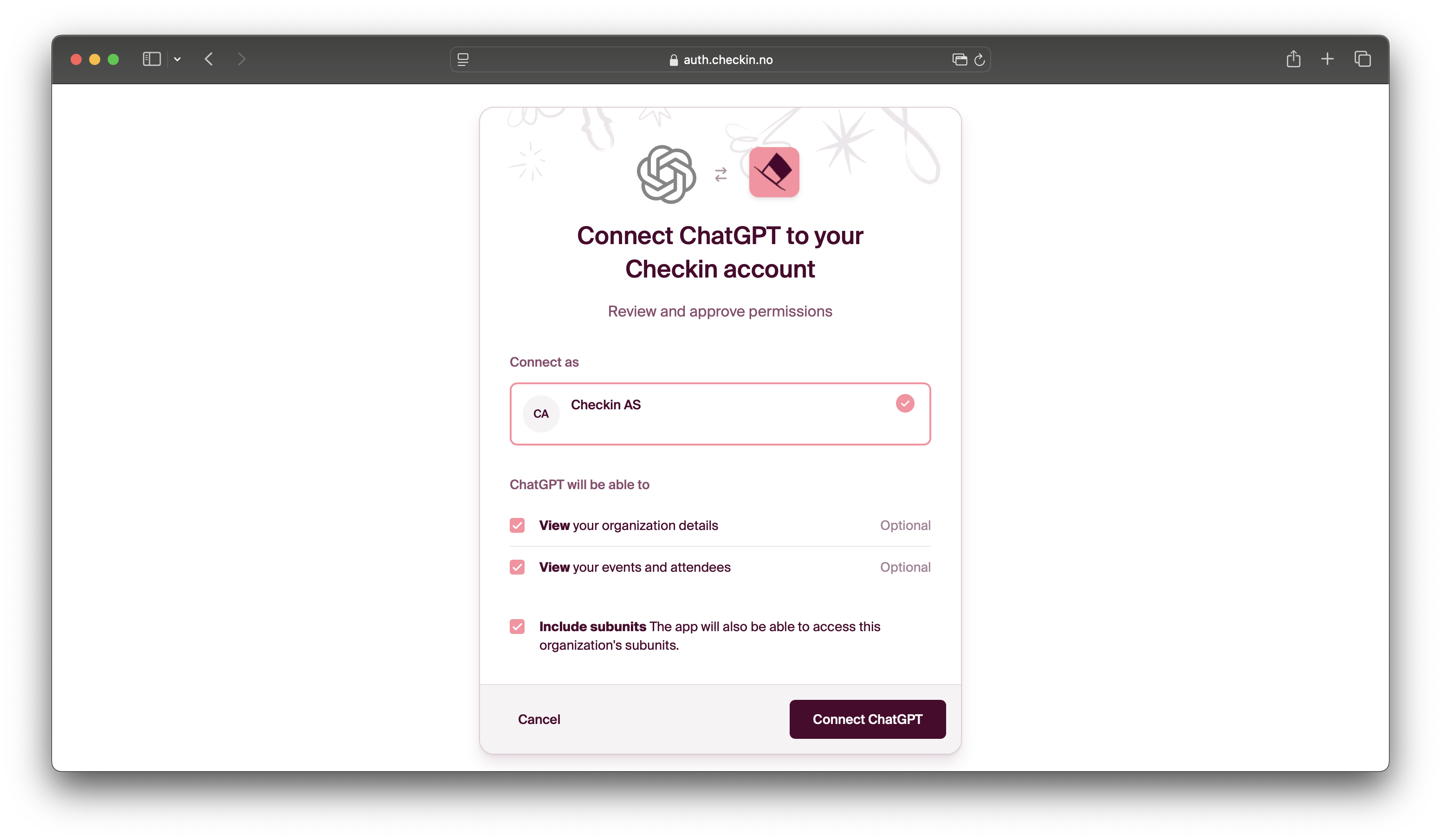 auth.checkin.no: godkjenn tilgangen