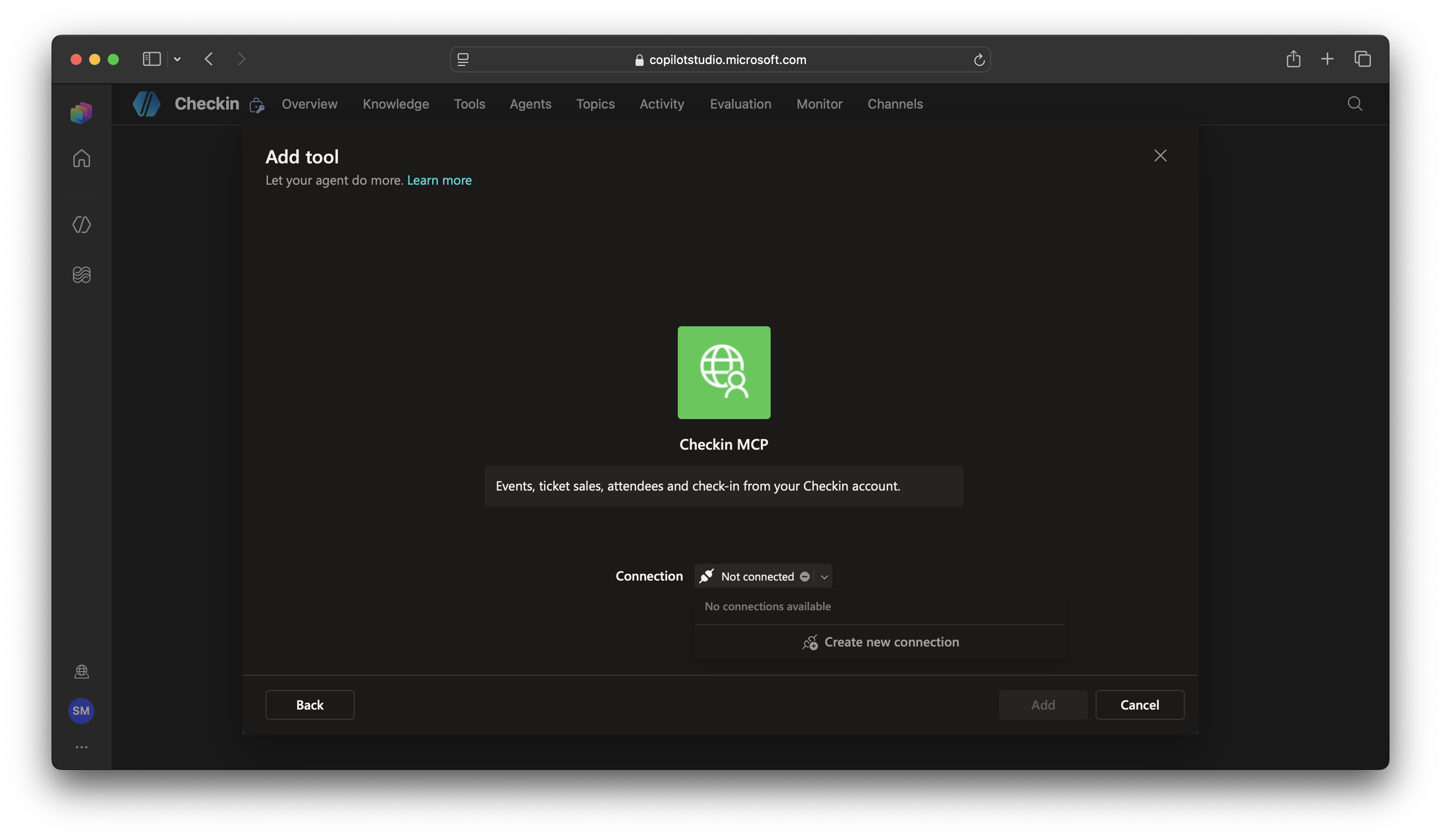 Copilot Studio: New connection