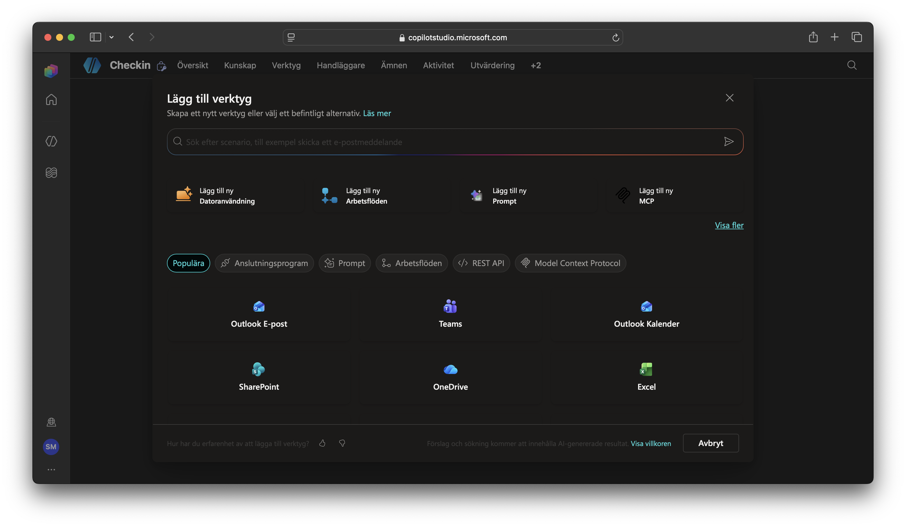 Copilot Studio: Lägg till ett verktyg