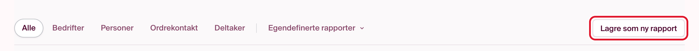 Knappen «Lagre som ny rapport»