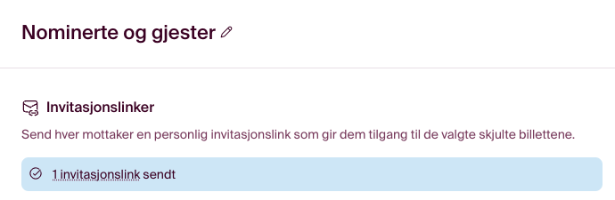 Se historikk over sendte invitasjoner i invitasjonsfeltet